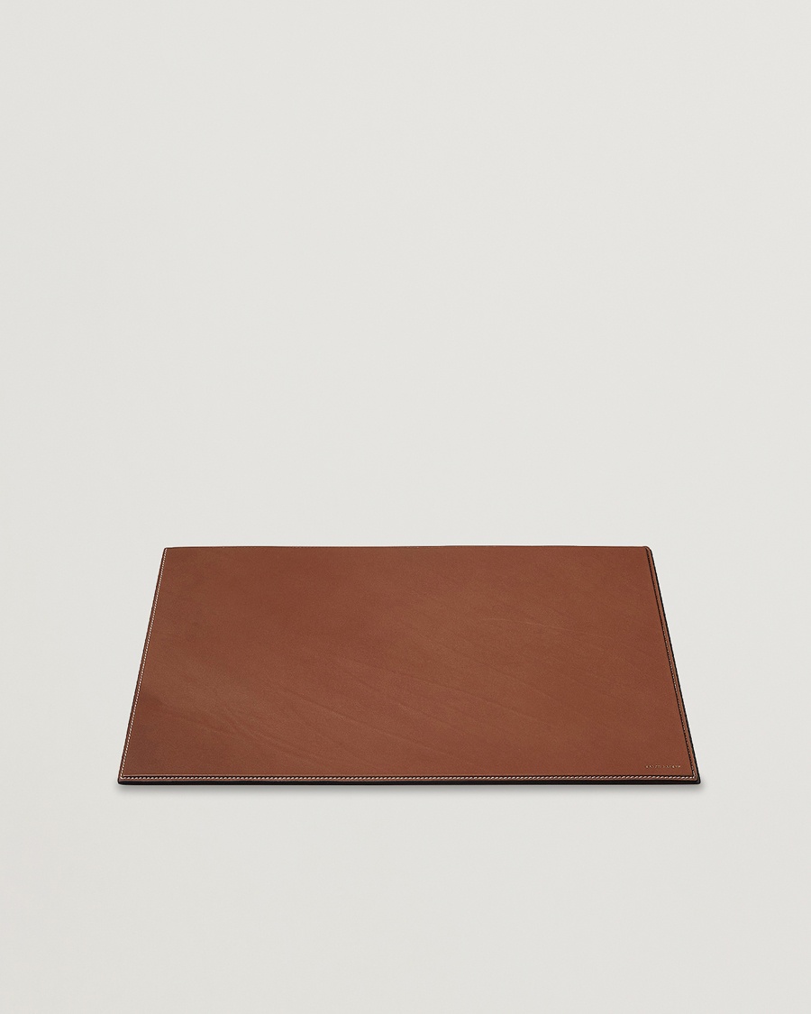 Ralph Lauren Home Brennan Small Leather Desk Blotter Saddle Brown – Marrón