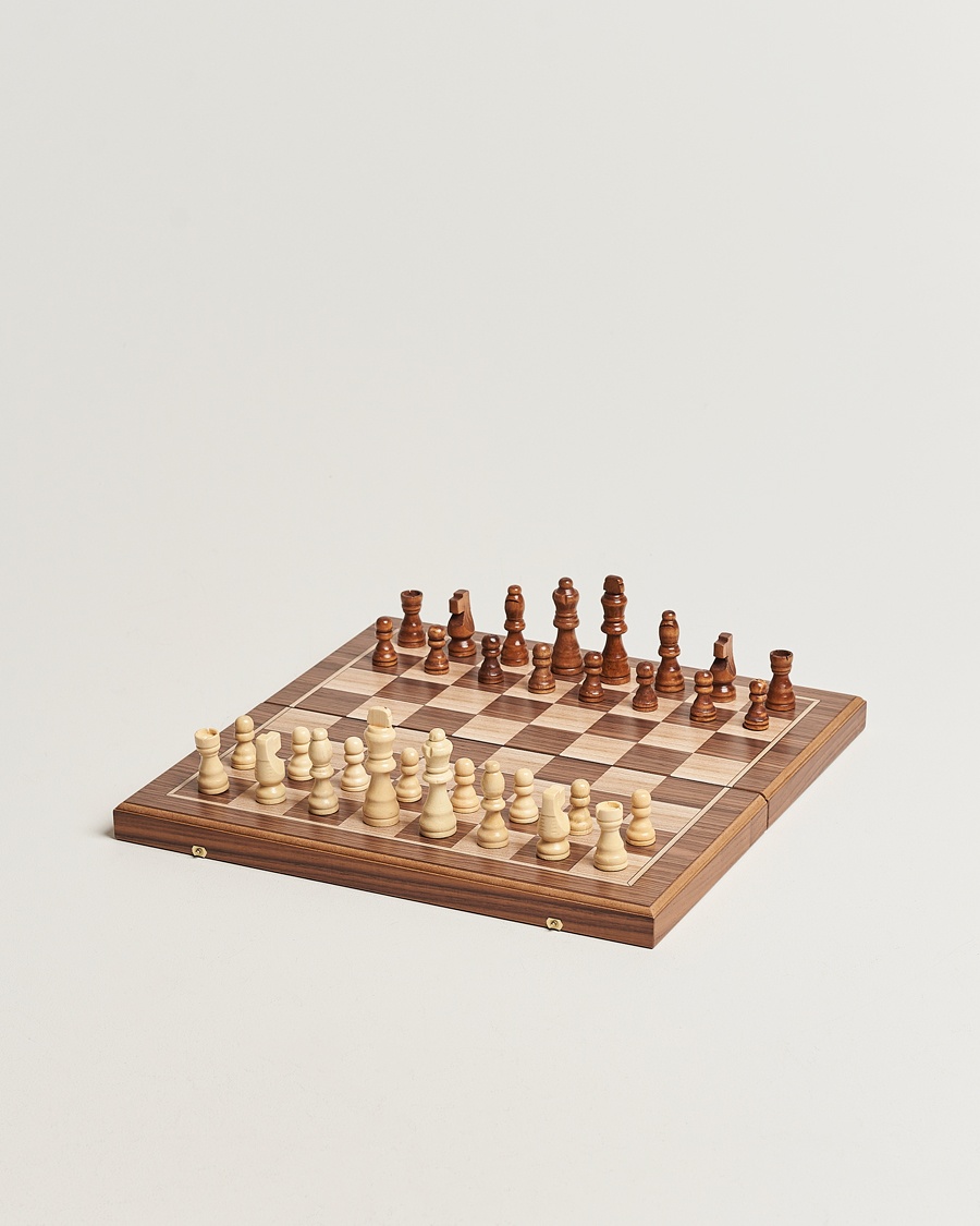 Manopoulos Walnut Chess & Backgammon – Marrón