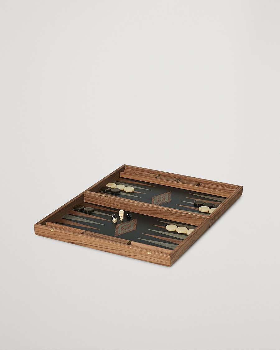 Manopoulos Walnut & Black Oak Large Backgammon – Negro