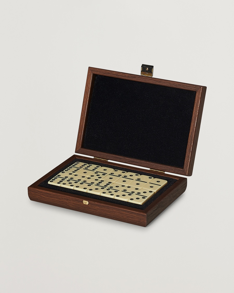 Manopoulos Wooden Domino Case Dark Brown – Marrón