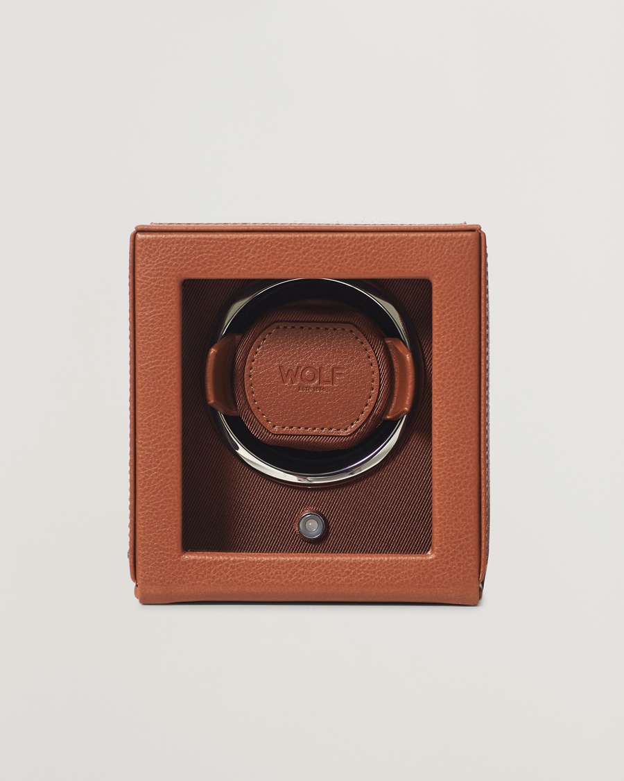 WOLF Cub Single Winder With Cover Cognac – Marrón