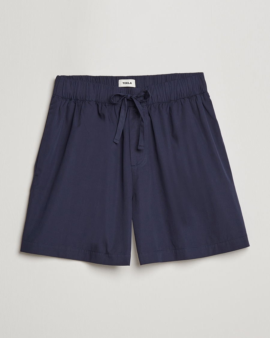 Tekla Poplin Pyjama Shorts True Navy – Azul