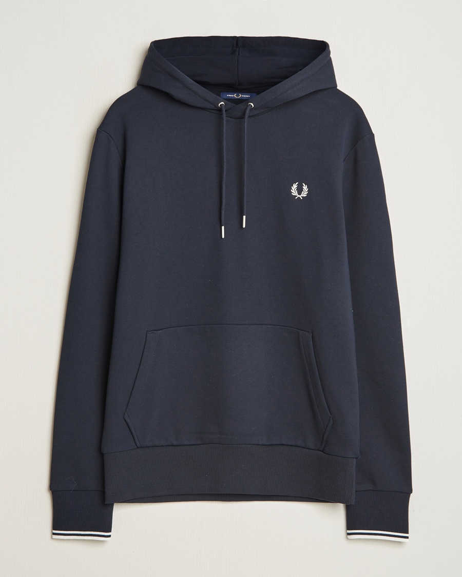 Fred Perry Tipped Hoodie Navy – Azul
