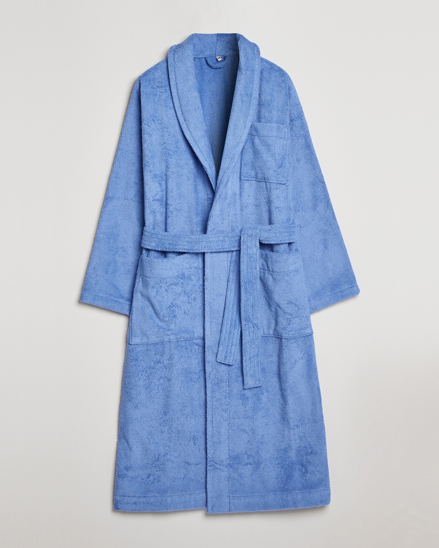 Tekla Organic Terry Classic Bathrobe Clear Blue – Azul