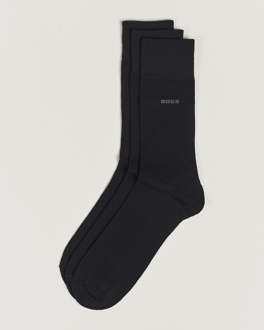 BOSS BLACK 3-Pack RS Uni Socks Black – Negro