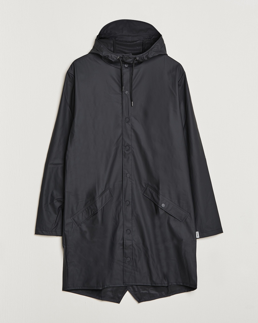 RAINS Long Jacket Black – Negro