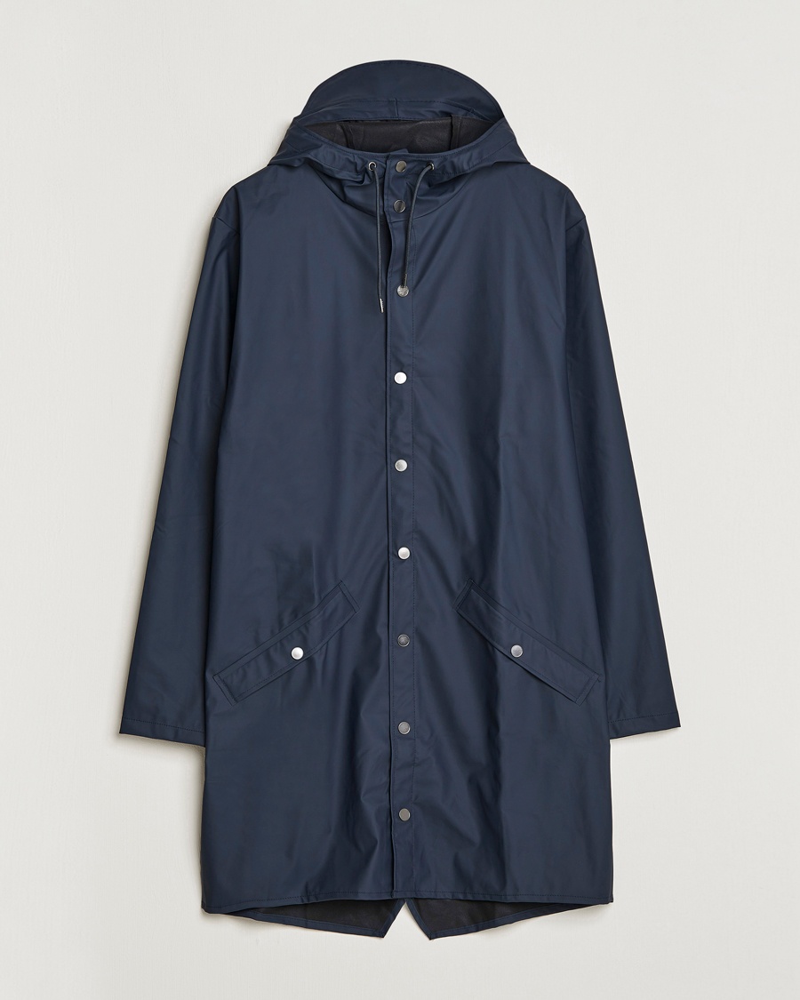 RAINS Long Jacket Navy – Azul