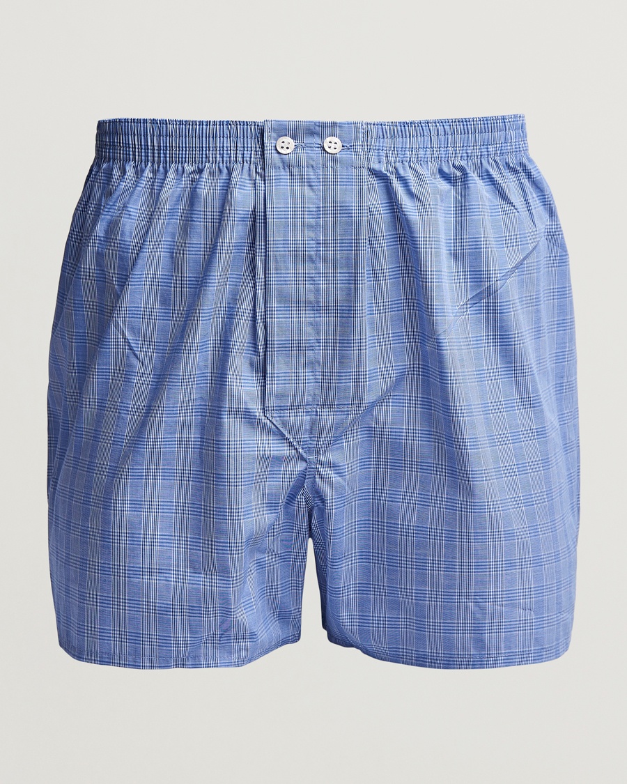 Derek Rose Classic Fit Cotton Boxer Shorts Blue – Azul