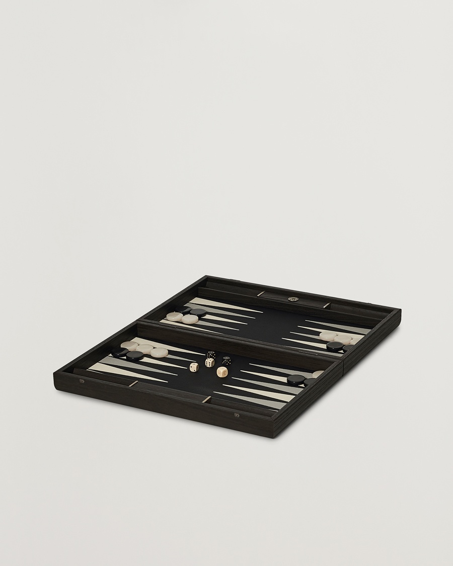 Manopoulos Classic Leatherette Backgammon Set Black – Negro