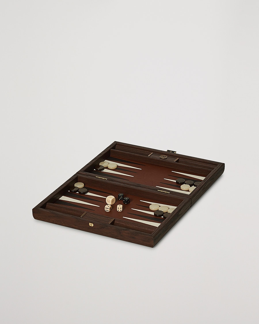 Manopoulos Small Leatherette Backgammon Set Caramel Brown – Marrón