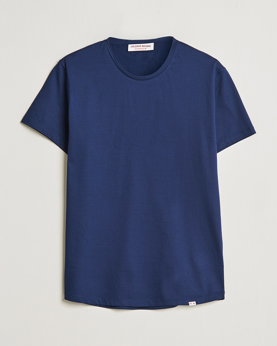 Orlebar Brown OB Crew Neck Mercerised Cotton Tee Navy – Azul