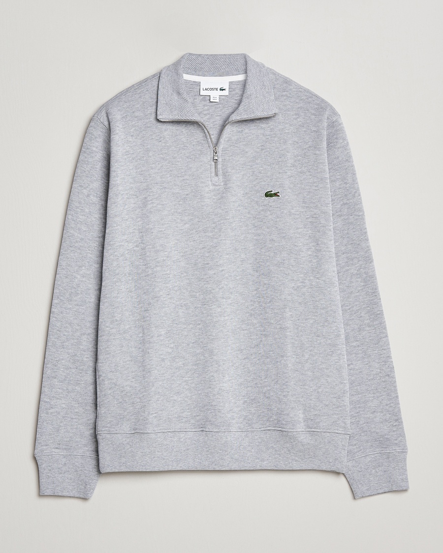 Lacoste Rib Interlock Half Zip Silver Chine – Gris