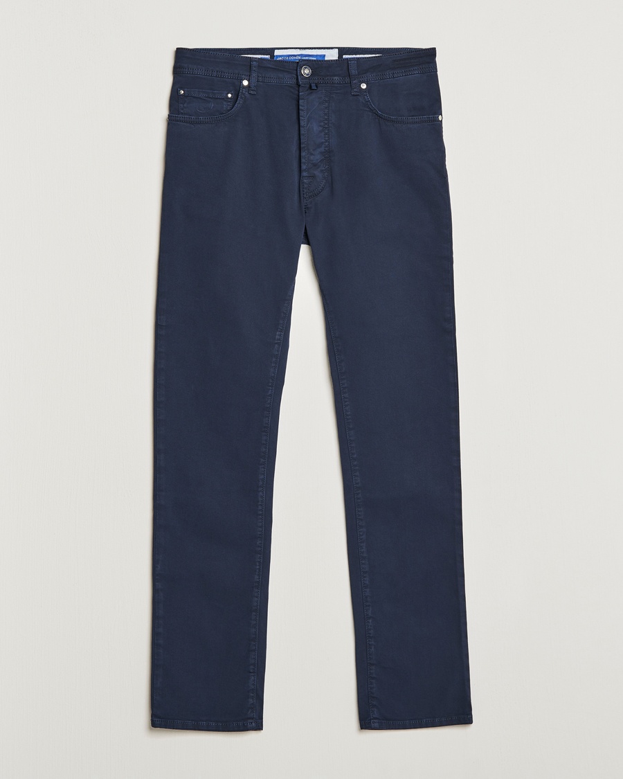 Jacob Cohën Bard Garment Dyed Gabardine Trousers Navy – Azul