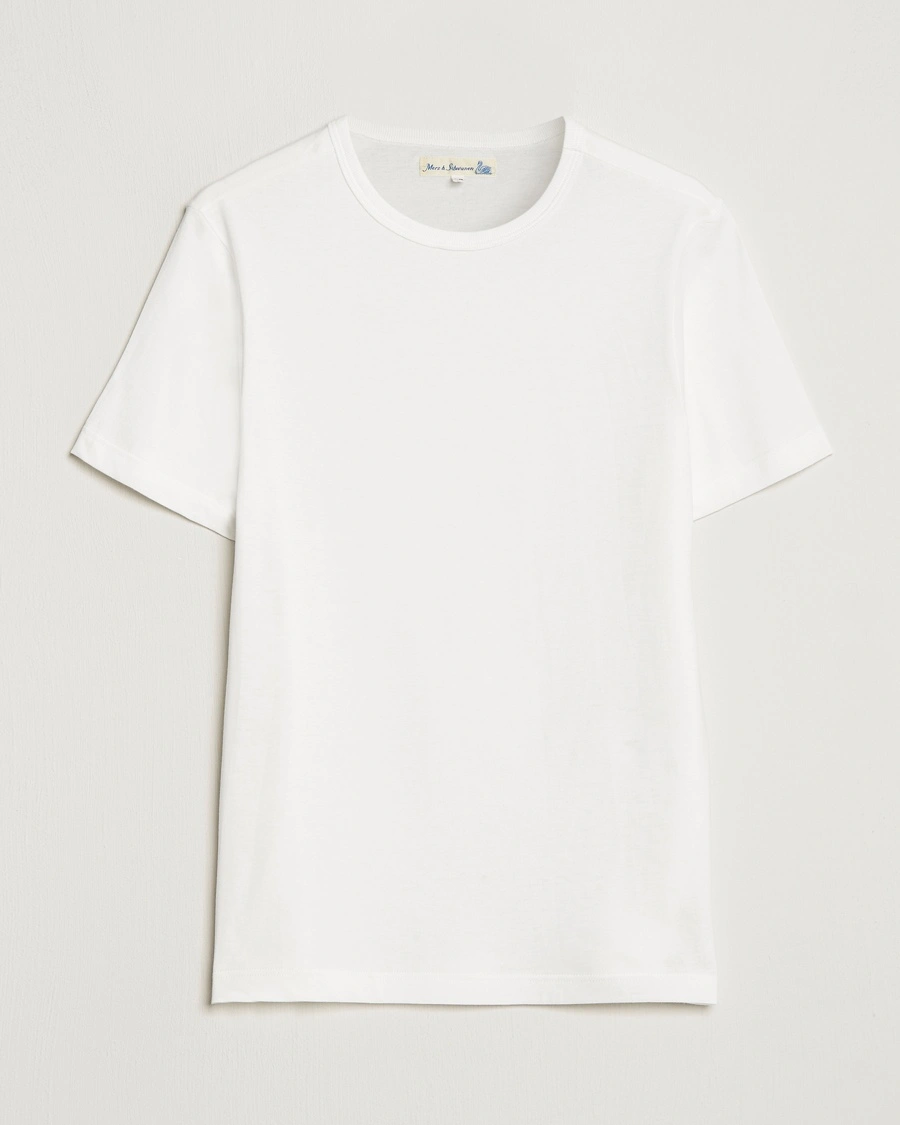Merz b. Schwanen 1950s Classic Loopwheeled T-shirt White – Blanco