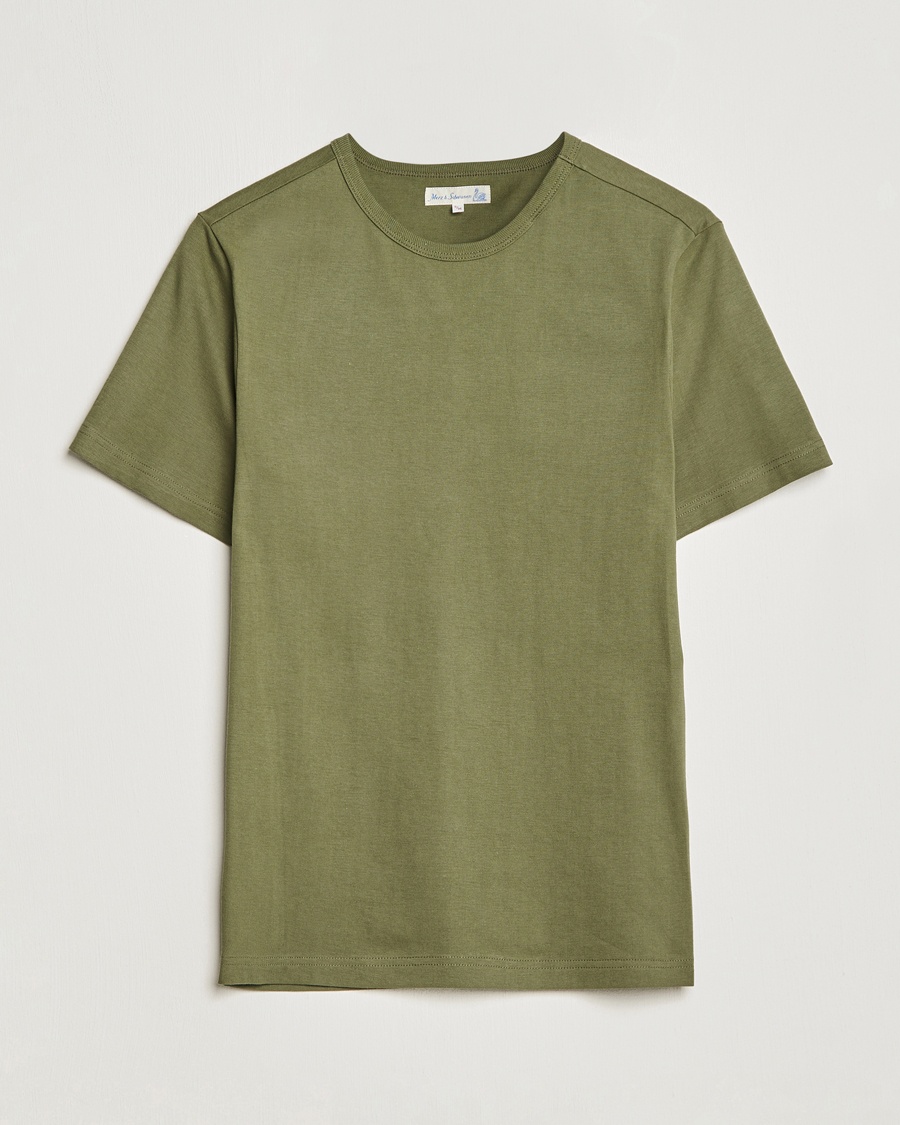 Merz b. Schwanen 1950s Classic Loopwheeled T-shirt Army – Verde
