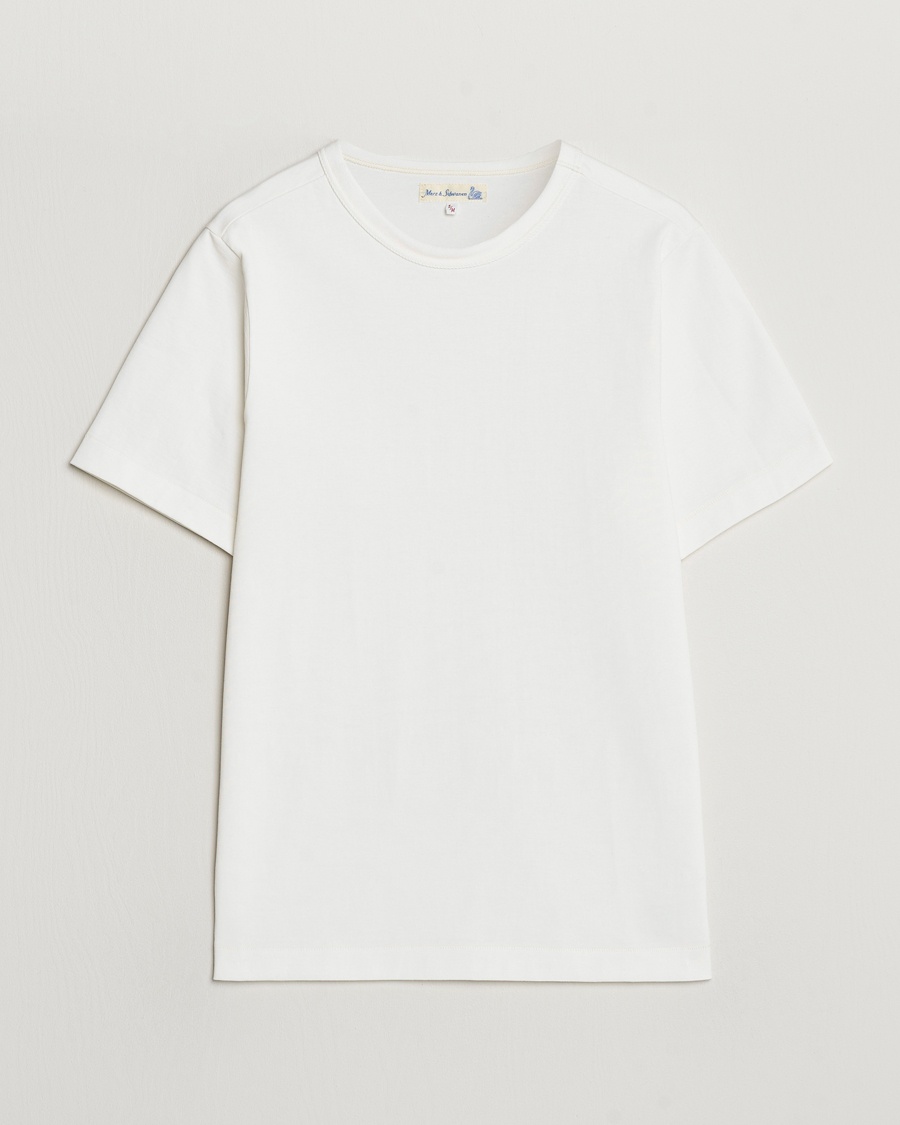 Merz b. Schwanen Relaxed Fit Loopwheeled T-Shirt White – Blanco