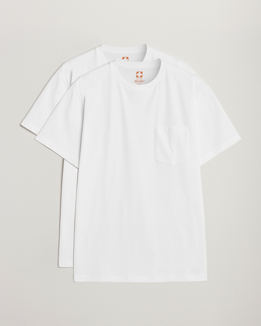 BEAMS PLUS 2-Pack Pocket T-Shirt White – Blanco