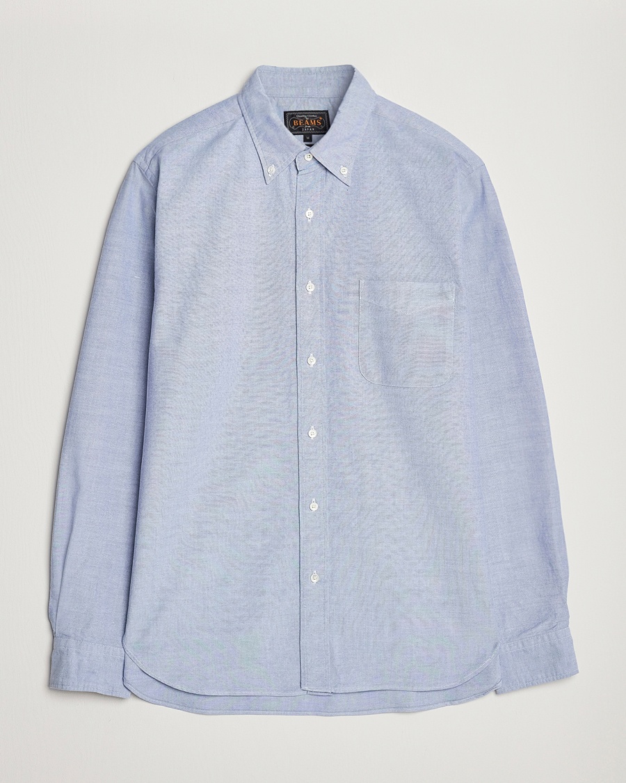 BEAMS PLUS Oxford Button Down Shirt Light Blue – Azul