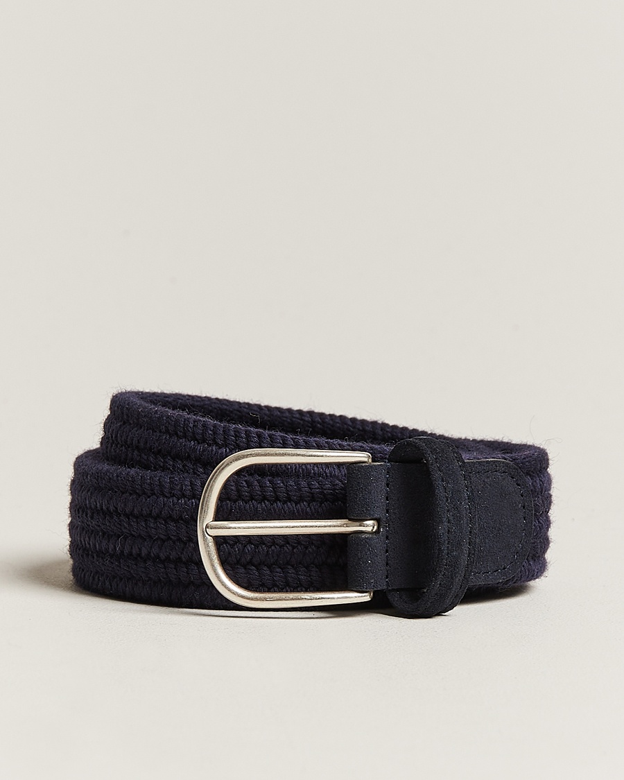 Anderson's Braided Wool Belt Navy – Azul
