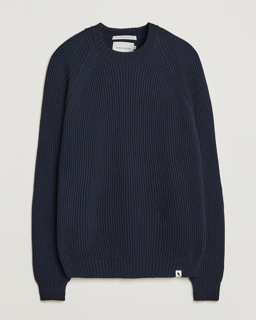 Peregrine Harry Organic Cotton Sweater Navy – Azul