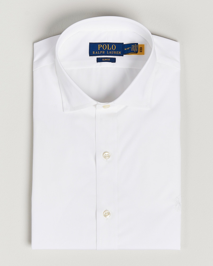 Polo Ralph Lauren Slim Fit Poplin Cut Away Dress Shirt White – Blanco