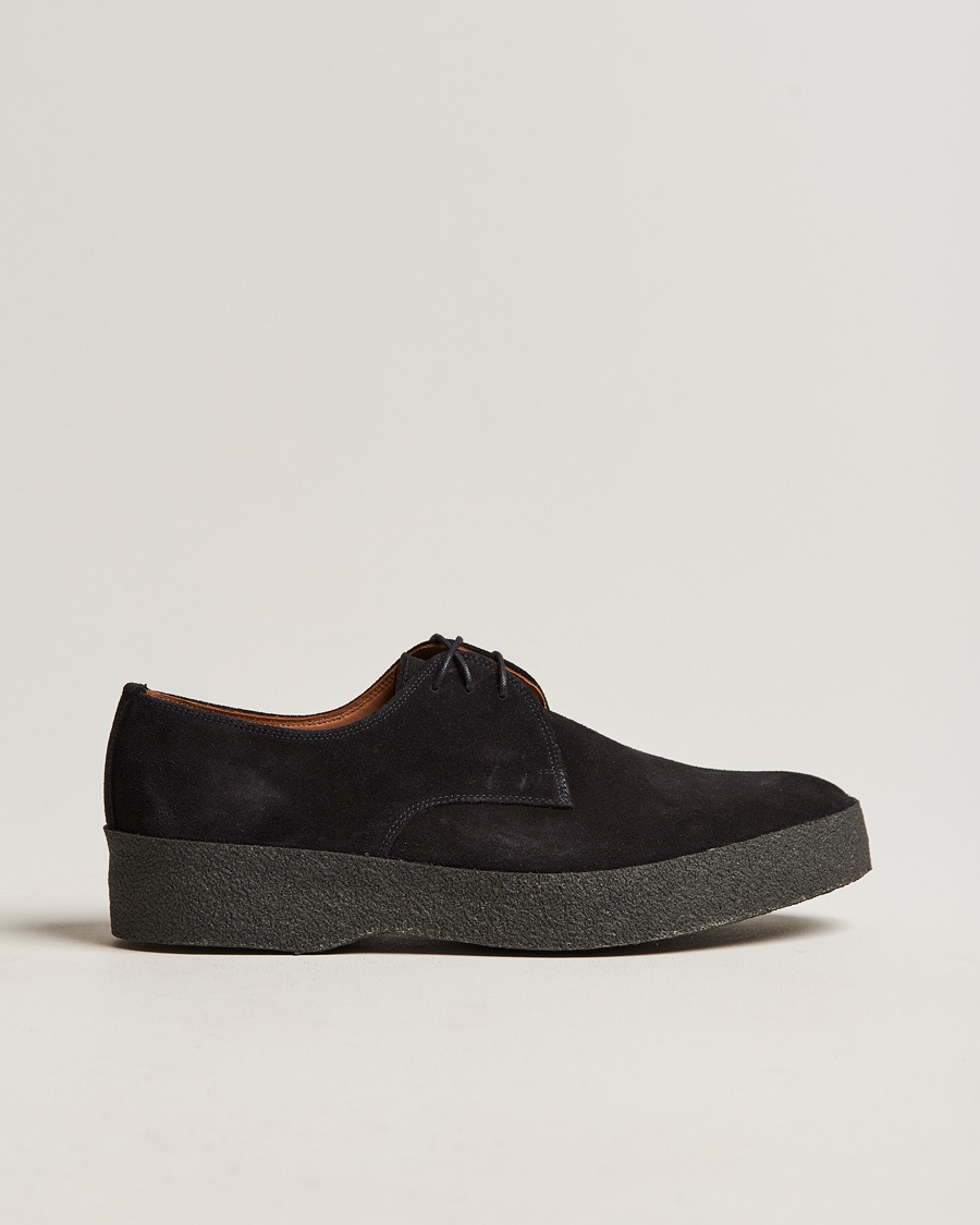 Sanders Gibson Lo Top Derby Black Suede – Negro
