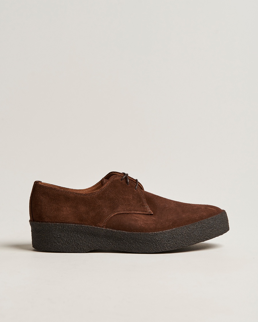 Sanders Gibson Lo Top Derby Polo Snuff Suede – Marrón