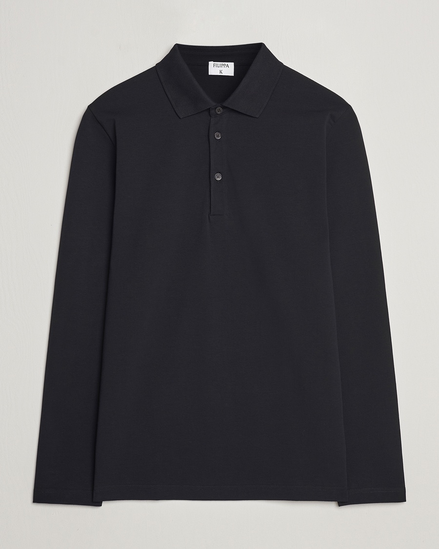 Filippa K Luke Lycra Poloshirt Black – Negro