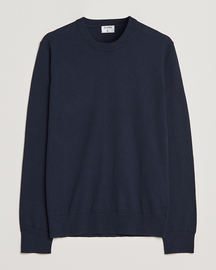 Filippa K Cotton Merino Basic Sweater Navy – Azul
