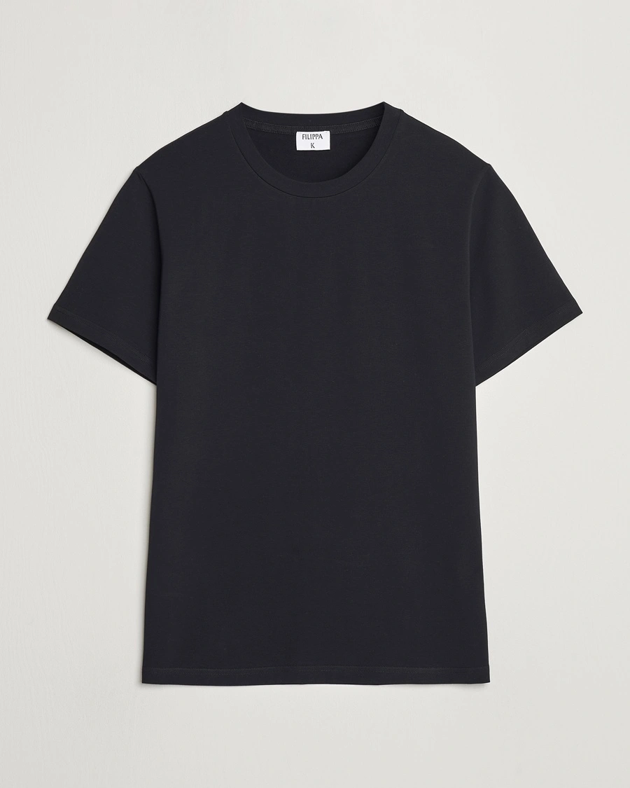 Filippa K Soft Lycra Tee Black – Negro