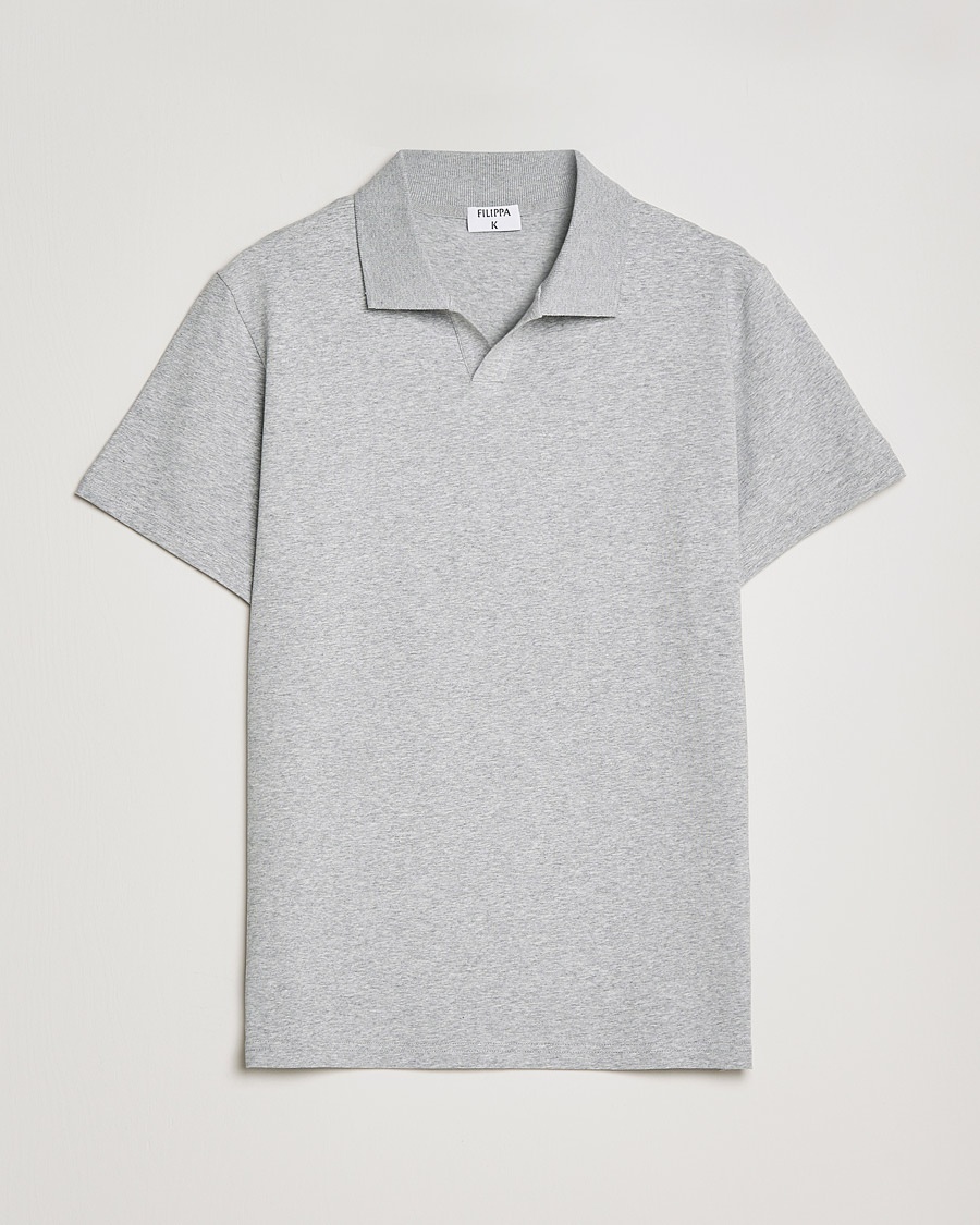 Filippa K Soft Lycra Polo Tee Light Grey Melange – Gris