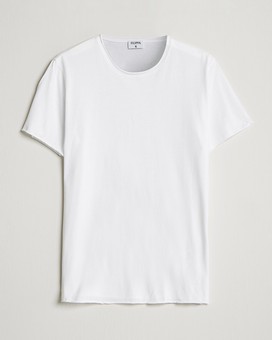 Filippa K Roll Neck Crew Neck Tee White – Blanco
