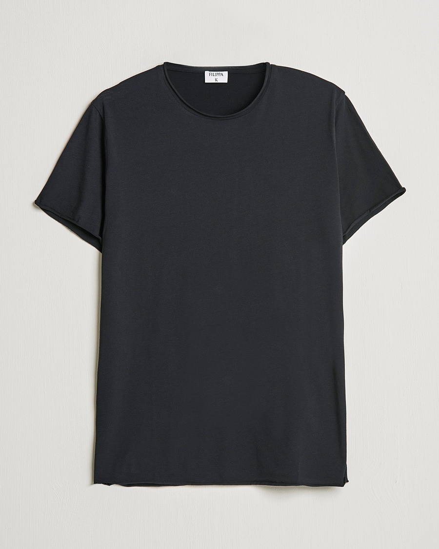 Filippa K Roll Neck Crew Neck Tee Black – Negro