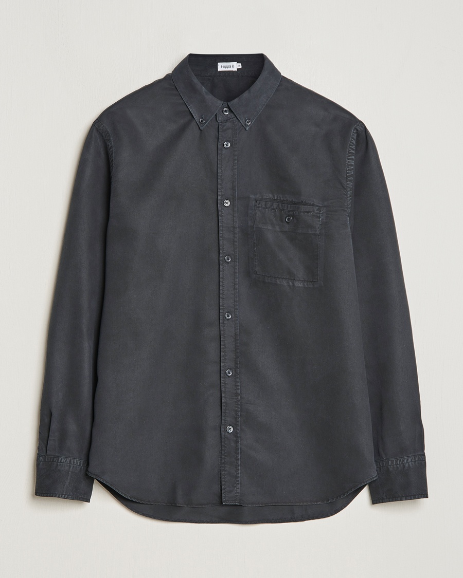 Filippa K Zachary Tencel Shirt Almost Black – Negro