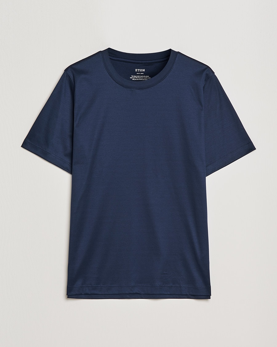 Eton Filo Di Scozia Cotton T-Shirt Navy – Azul