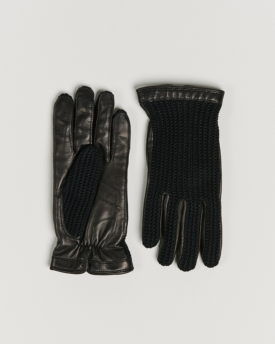 Hestra Adam Crochet Wool Lined Glove Black – Negro
