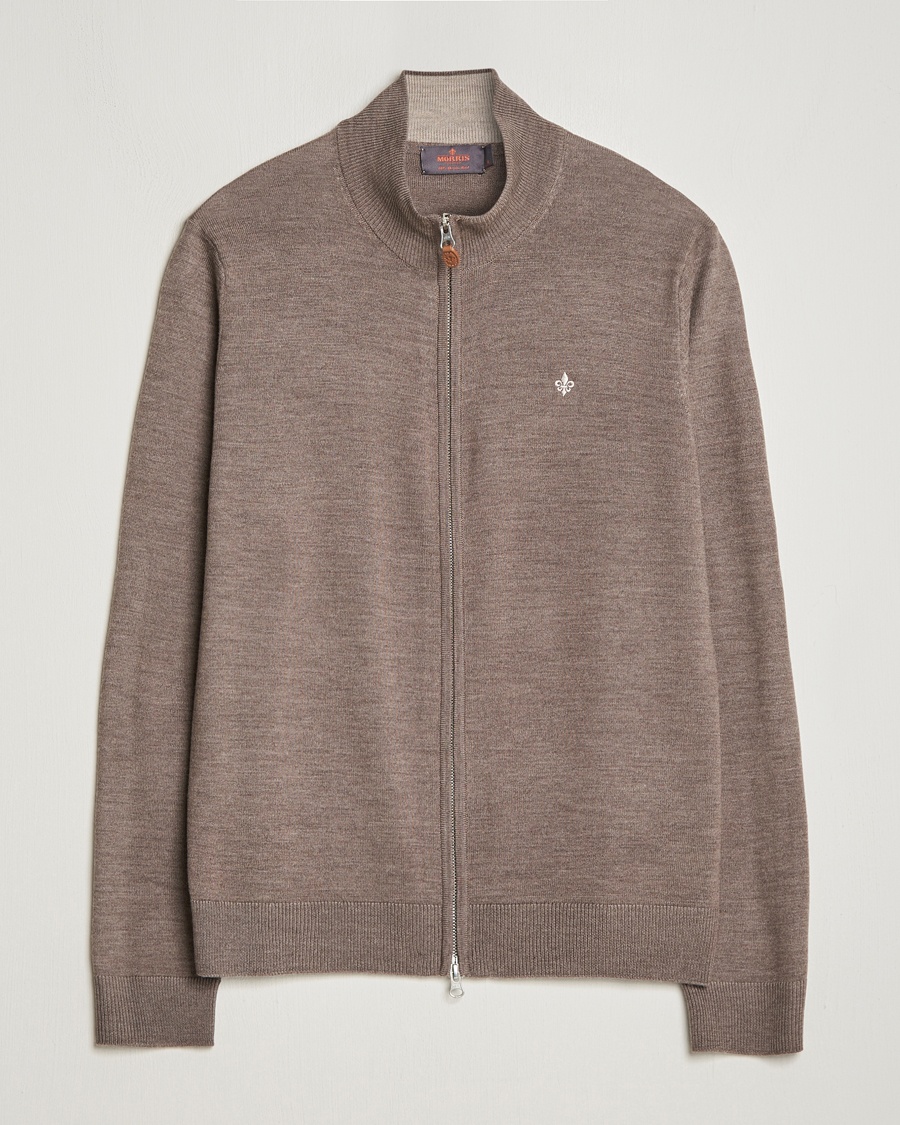 Morris Merino Zip Cardigan Brown – Marrón