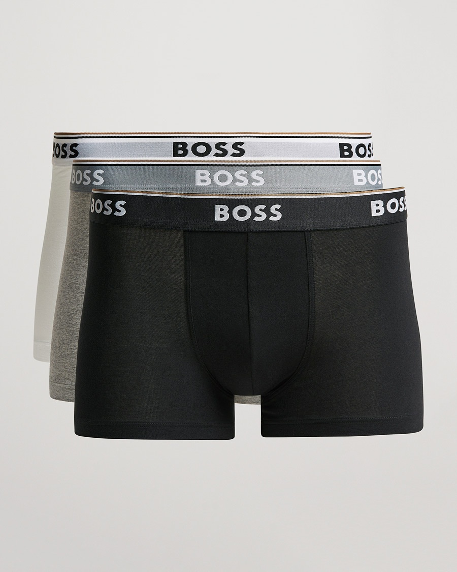 BOSS BLACK 3-Pack Trunk Boxer Shorts White/Grey/Black – Blanco