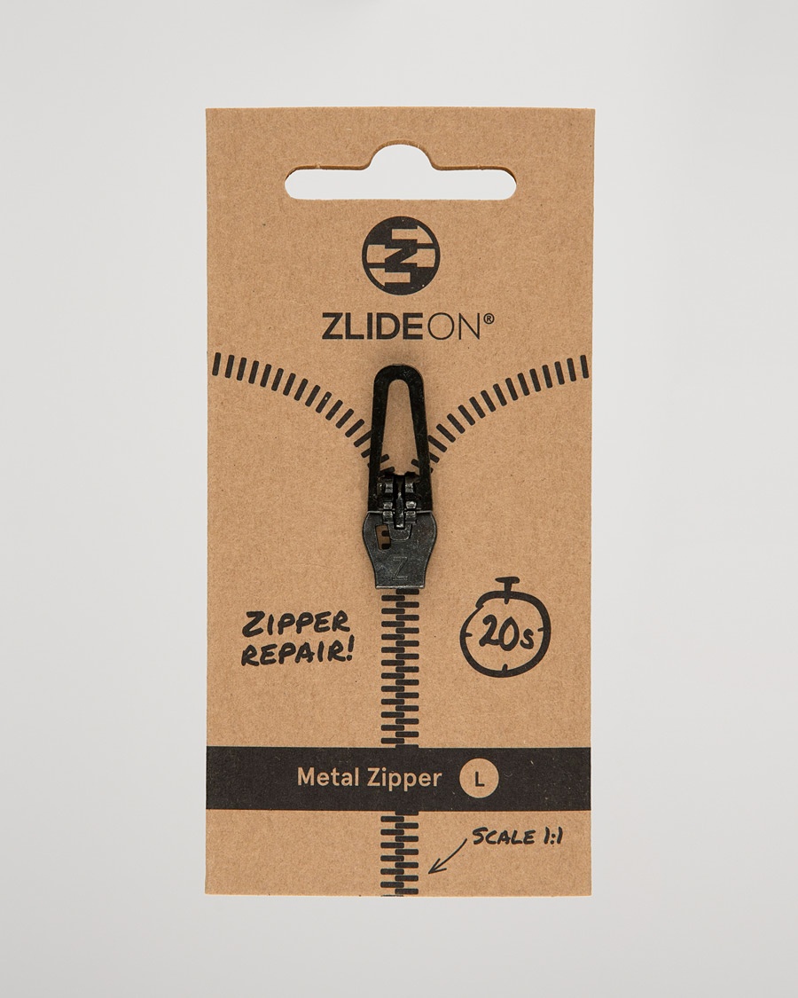 ZlideOn Normal Metal Zipper Black L – Negro