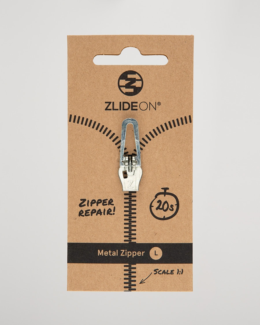 ZlideOn Normal Metal Zipper Silver L – Plata