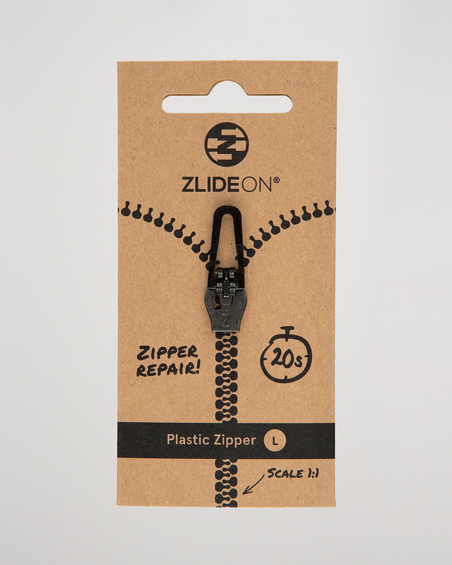 ZlideOn Normal Plastic Zipper Black L – Negro