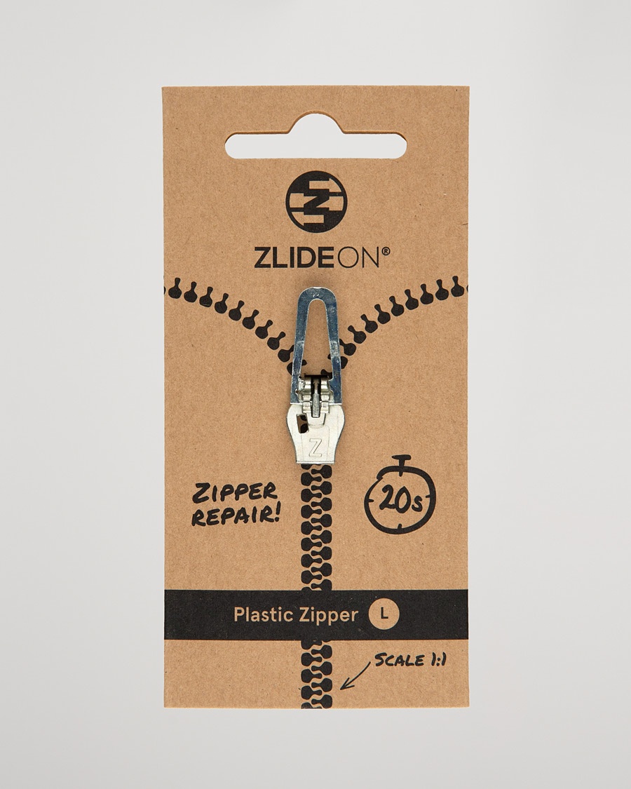 ZlideOn Normal Plastic Zipper Silver L – Plata