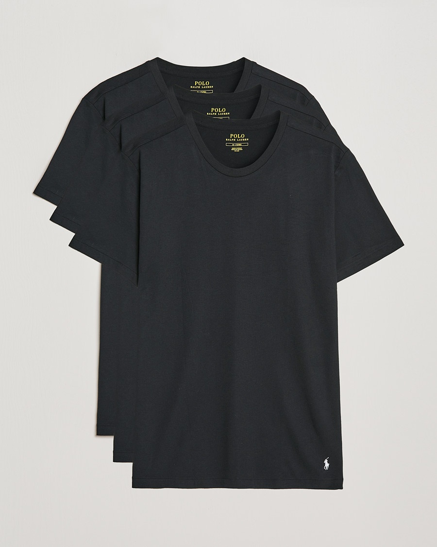 Polo Ralph Lauren 3-Pack Crew Neck T-Shirt Black – Negro