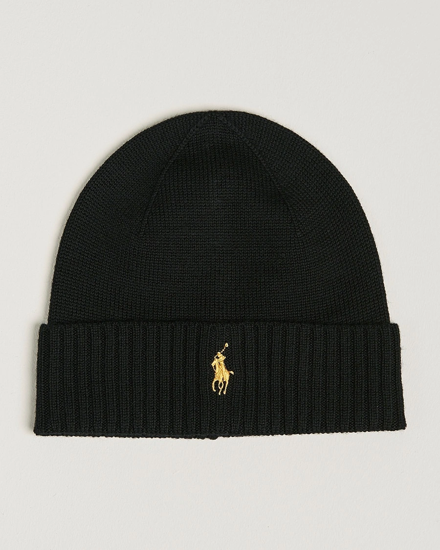 Polo Ralph Lauren Merino Beanie Polo Black – Negro