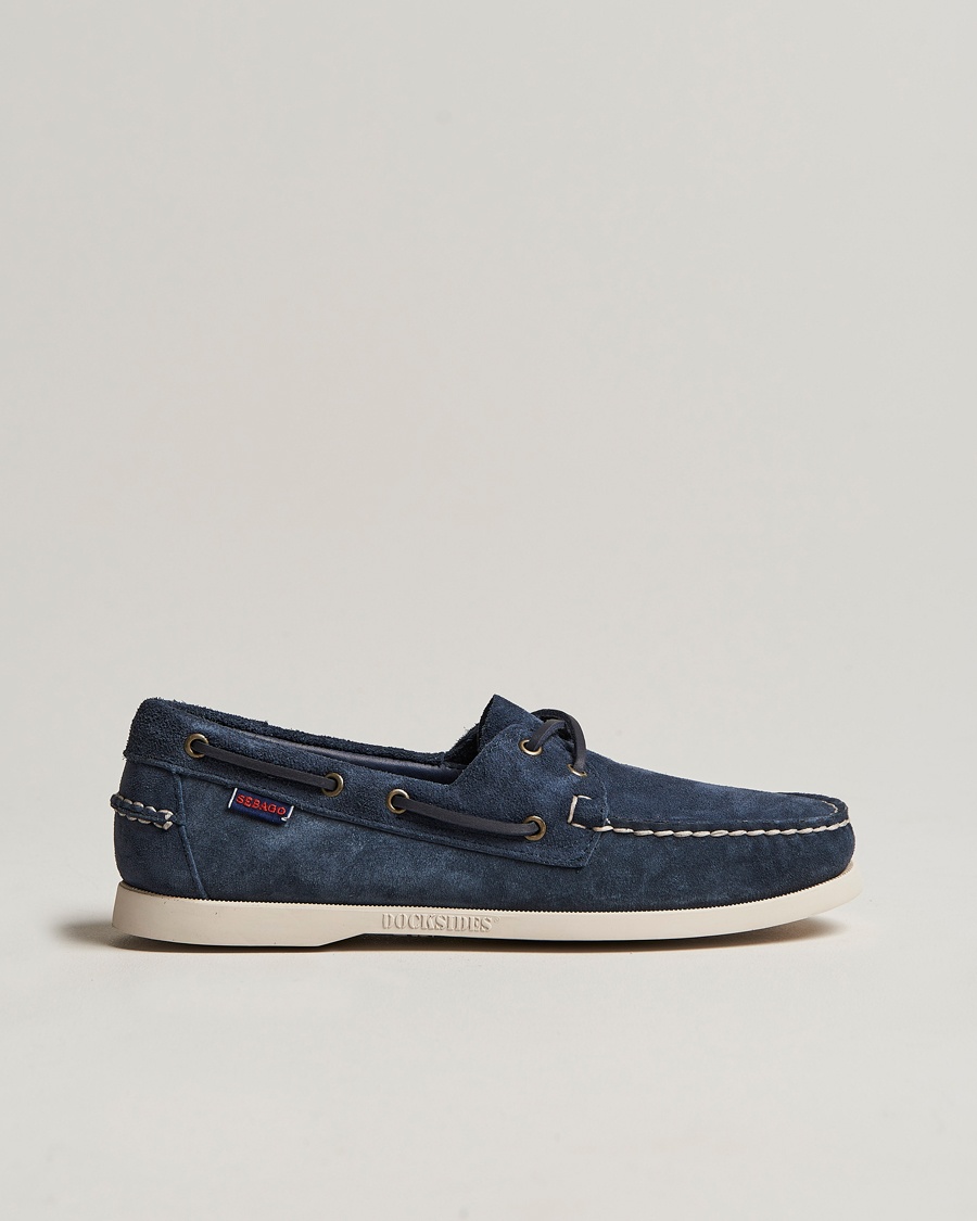 Sebago Docksides Suede Boat Shoe Blue Navy – Azul