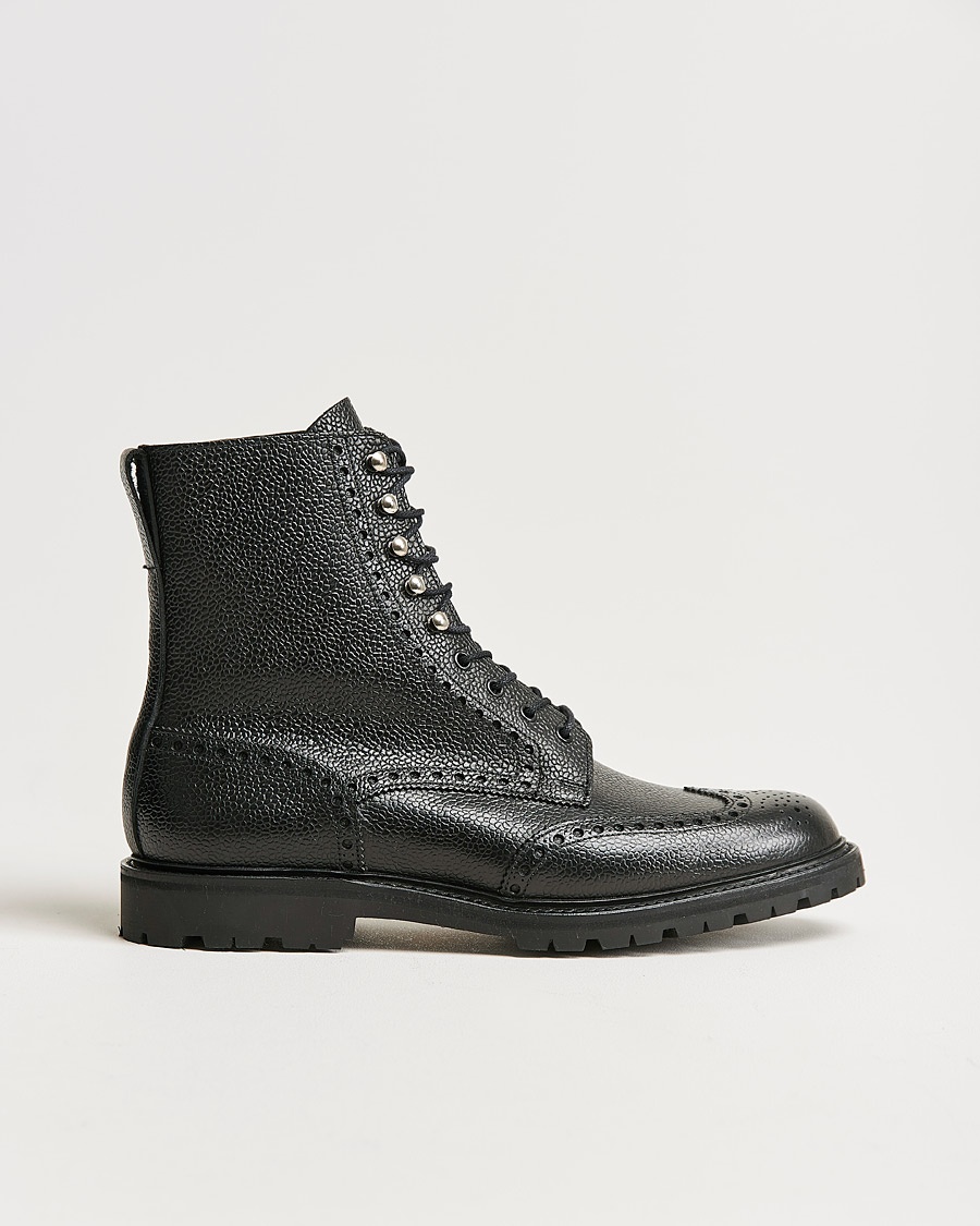 Crockett & Jones Islay Scotch Grain Vibram Boot Black Calf – Negro