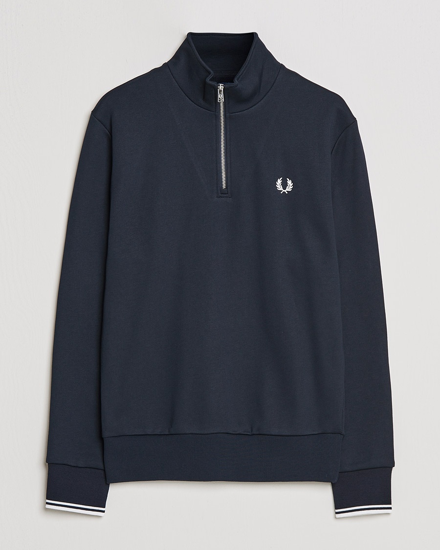 Fred Perry Half Zip Sweatshirt Navy – Azul
