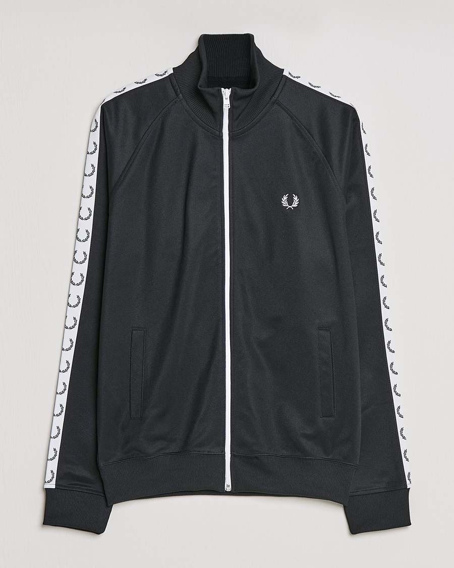 Fred Perry Taped Track Jacket Black – Negro
