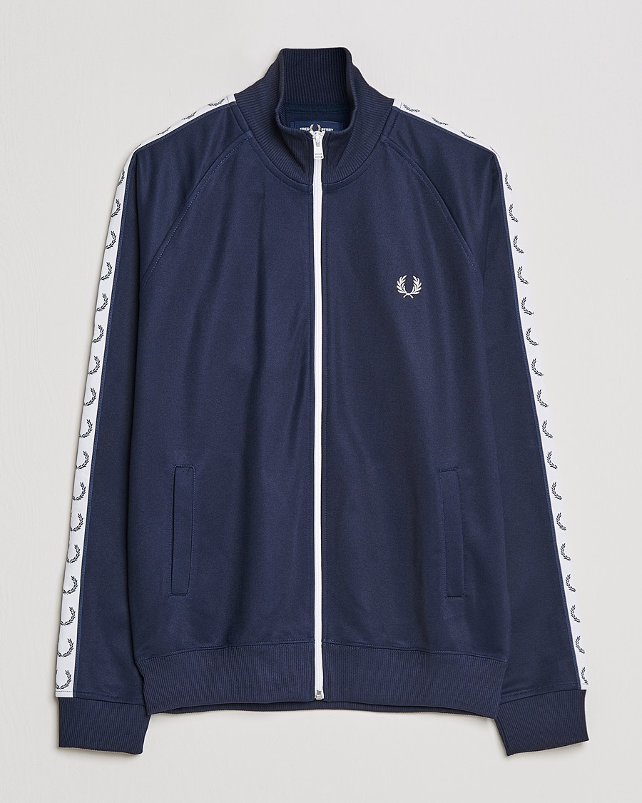 Fred Perry Taped Track Jacket Carbon blue – Azul