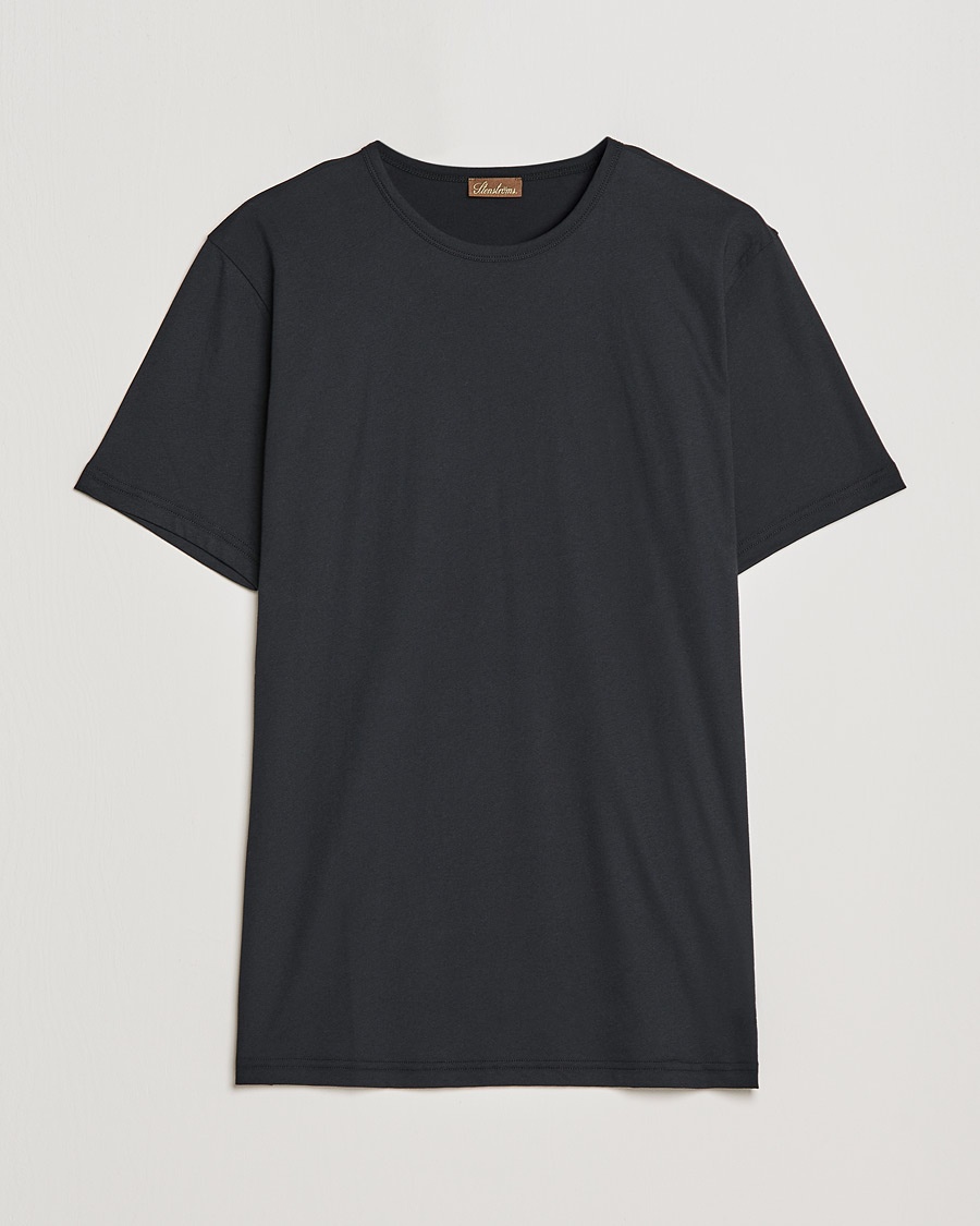 Stenströms Solid Cotton T-Shirt Black – Negro